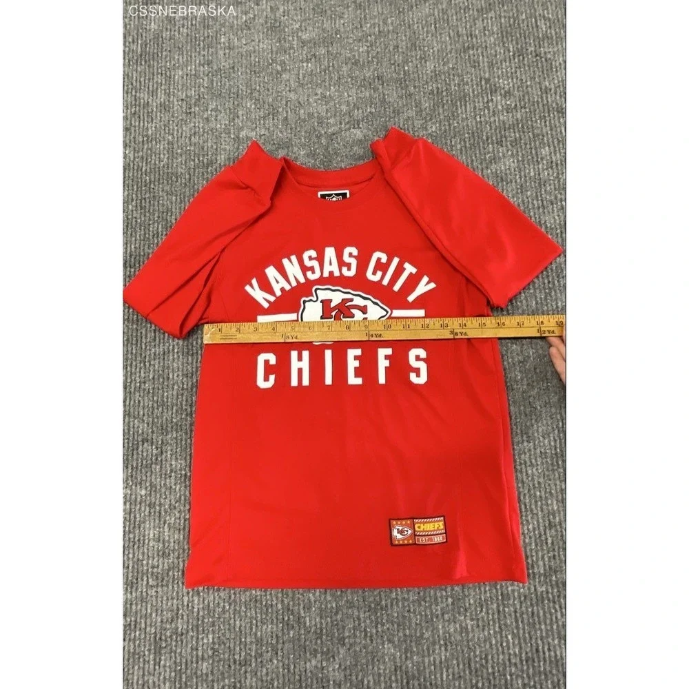 Kansas City Chiefs NFL Team Apparel Red Long Sleeve Shirt Youth 10-12